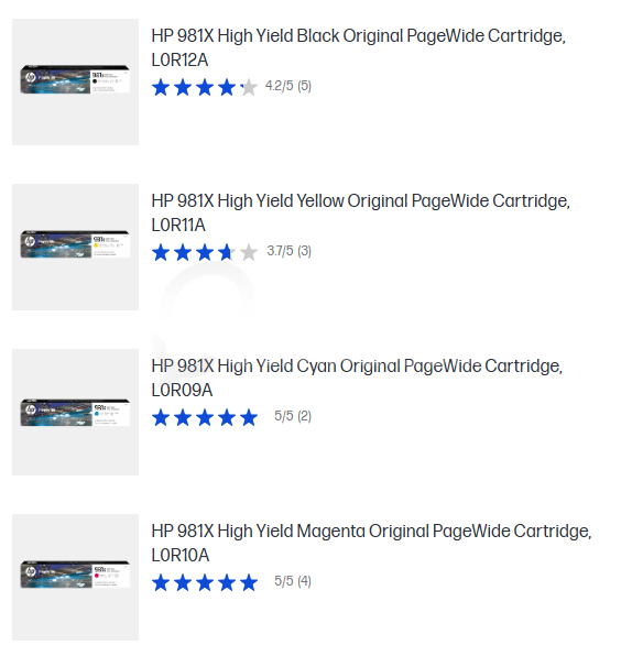HP 981X HIGH YEILD INK CARTRIDGES - FREE DELIVERY - Image 1
