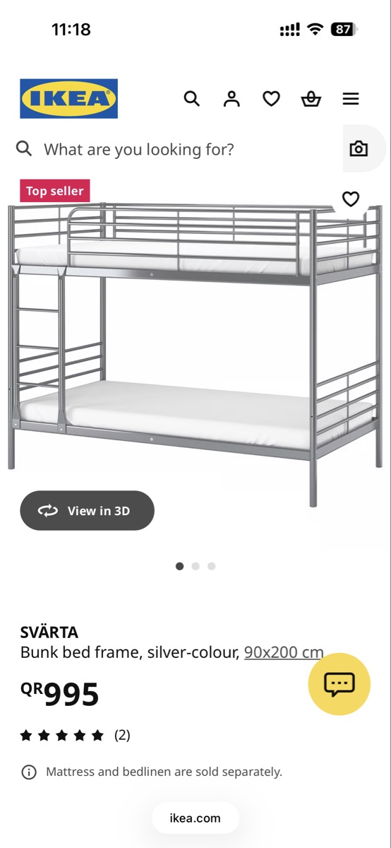 Bunk bed (ikea) for sale - Image 2