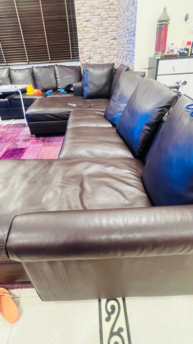 Almost new Brown Leather Sofa - Image 2