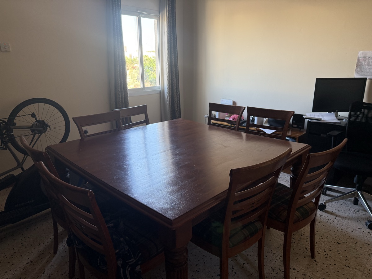 Dining table with 8 chairs for sale - Image 1