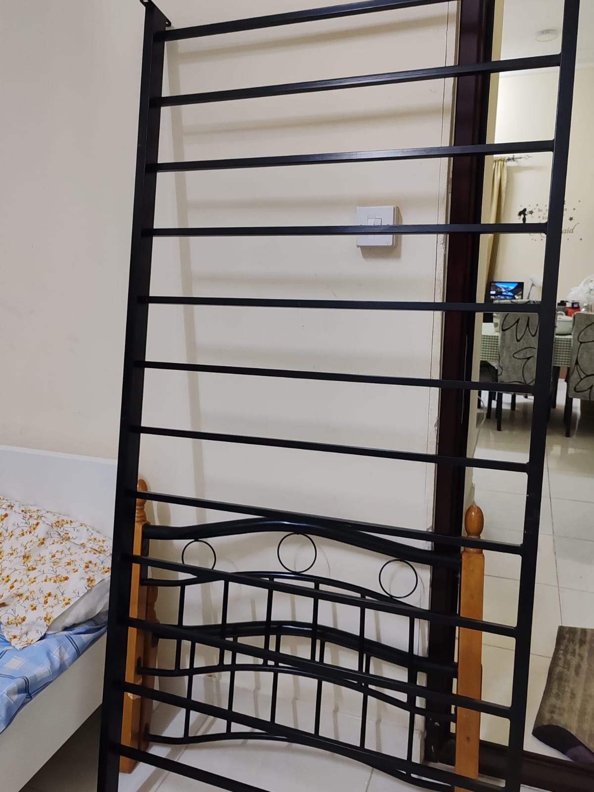 Single Metal Bed & Plastic Table for Sale - Image 1