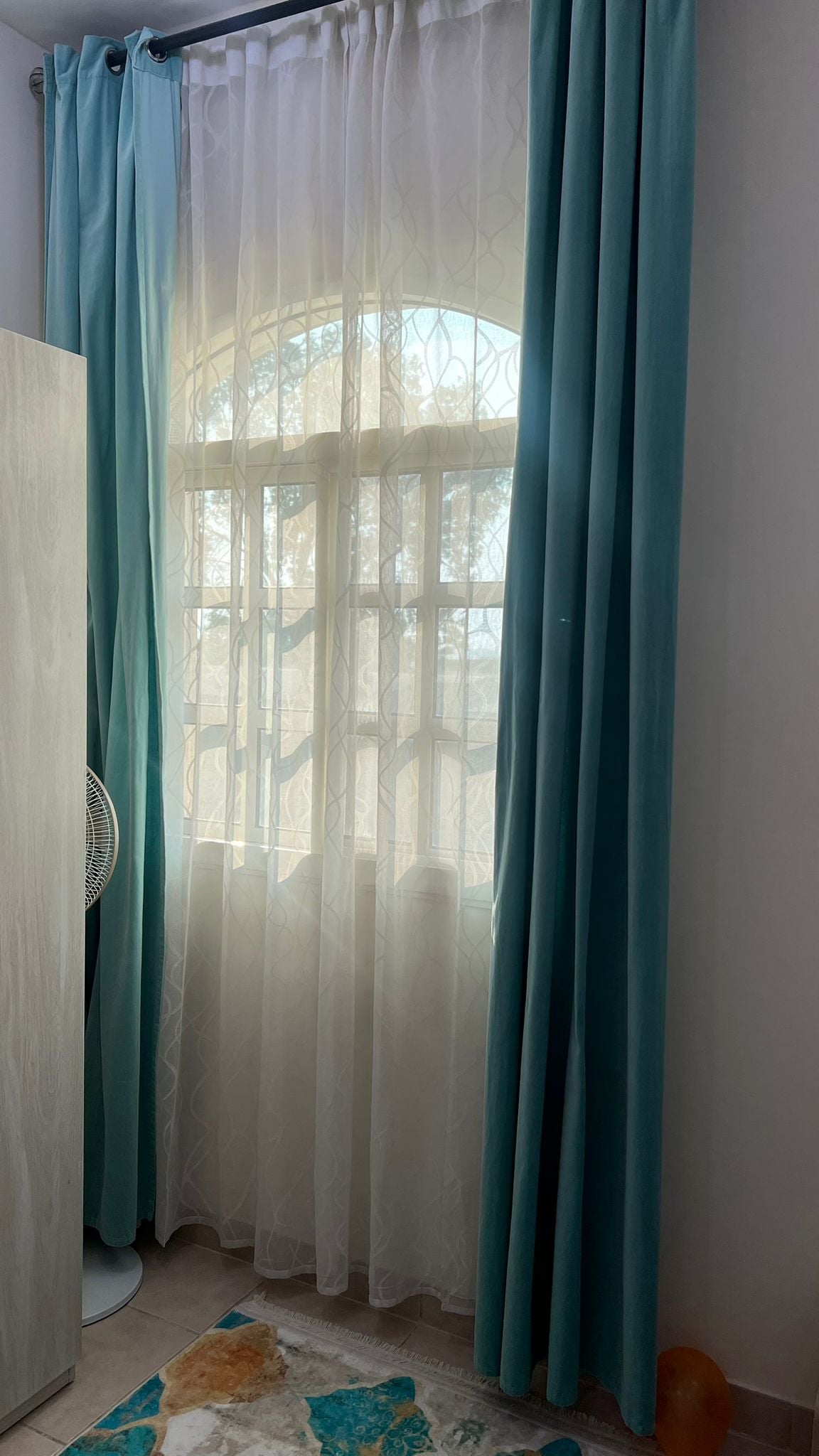 2 sets Turquoise color Curtain - Image 3