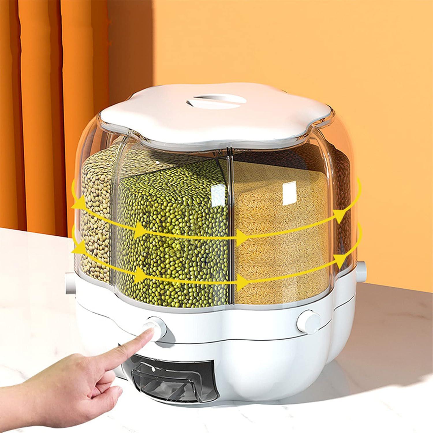 360° Rotating Rice Dispenser Qatar | 6 Compartments | One-Button Press - Image 7