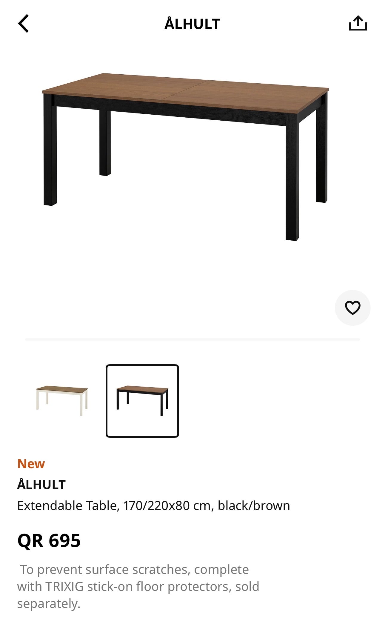 Ikea Extendable dining table and 4 chairs - Image 2