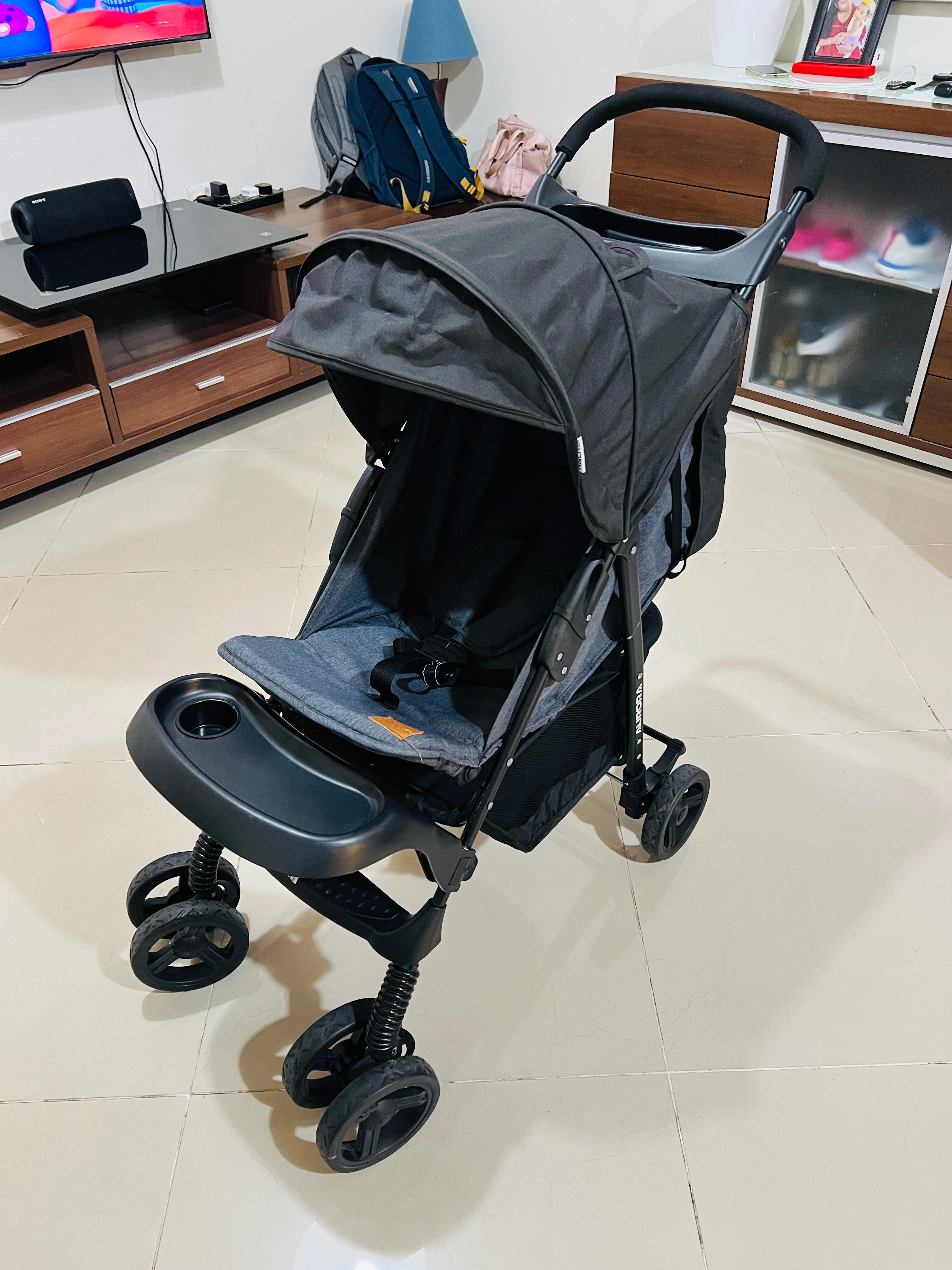 AURORA Baby Stroller – R&B Kids | Grey & Black | Excellent Condition - Image 4
