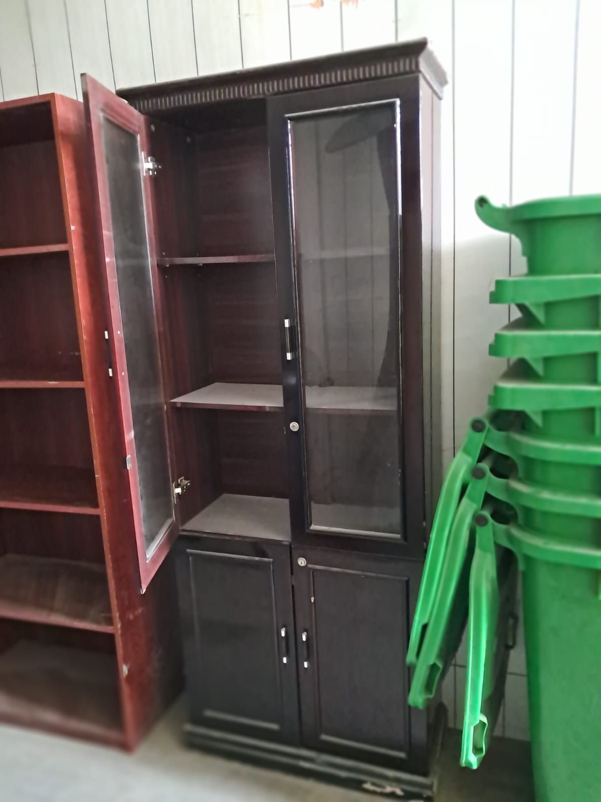6 Feet Polished Wooden Shelf-For Sale - Image 2