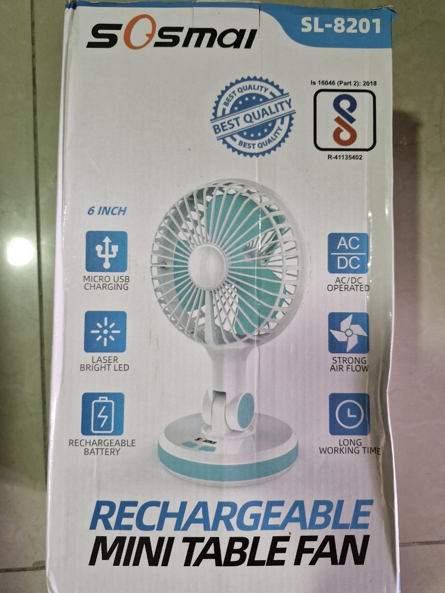 Rechargeable Mini Table Fan - Image 1