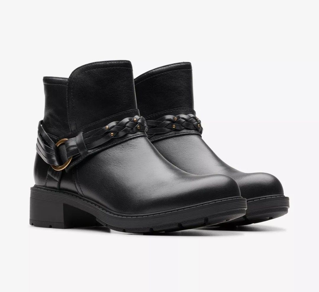 Original Clarks Ankle boot black leather - Image 5