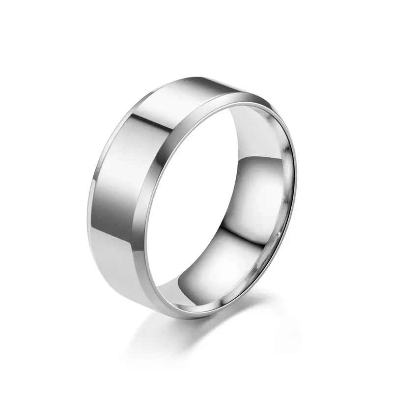 8mm Titanium Wedding Couple Bands Rings - Image 2