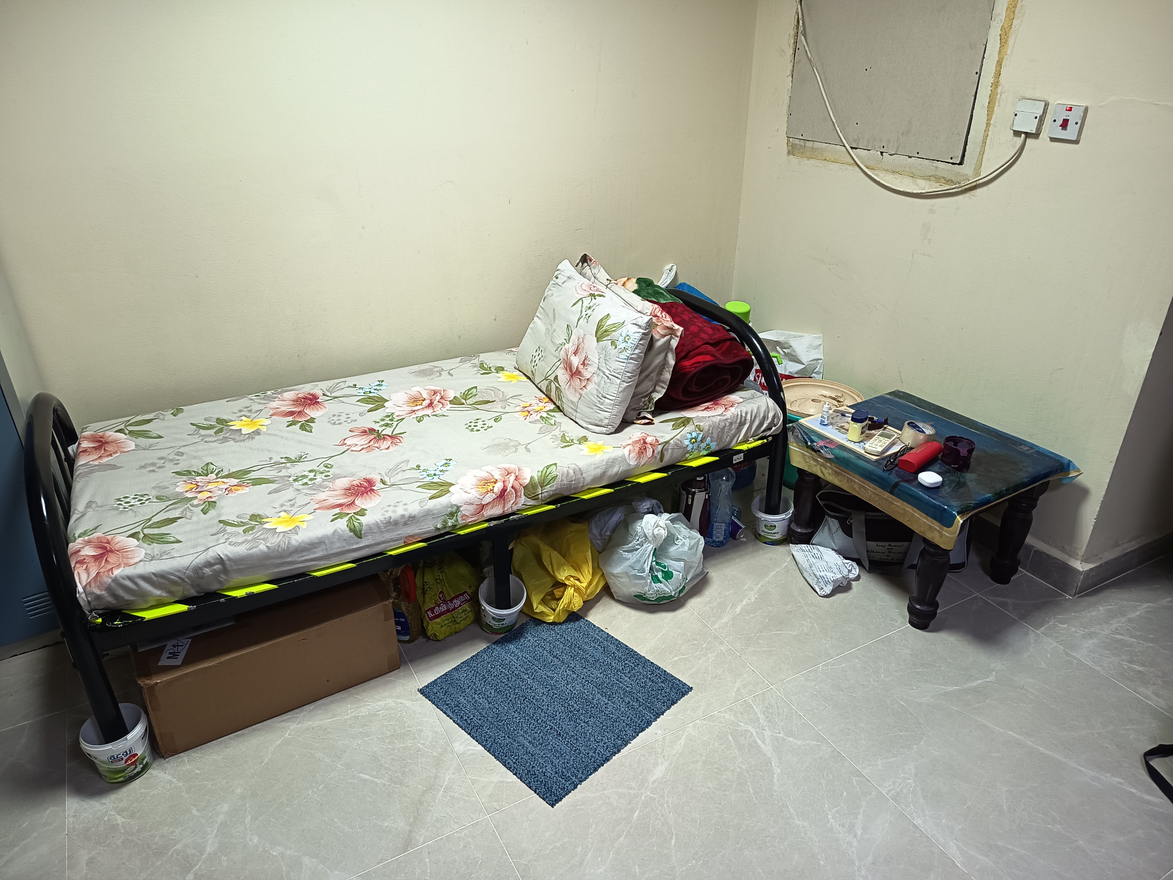 Steel Cot, Ply Wood Sheet with Mattress  - Image 2