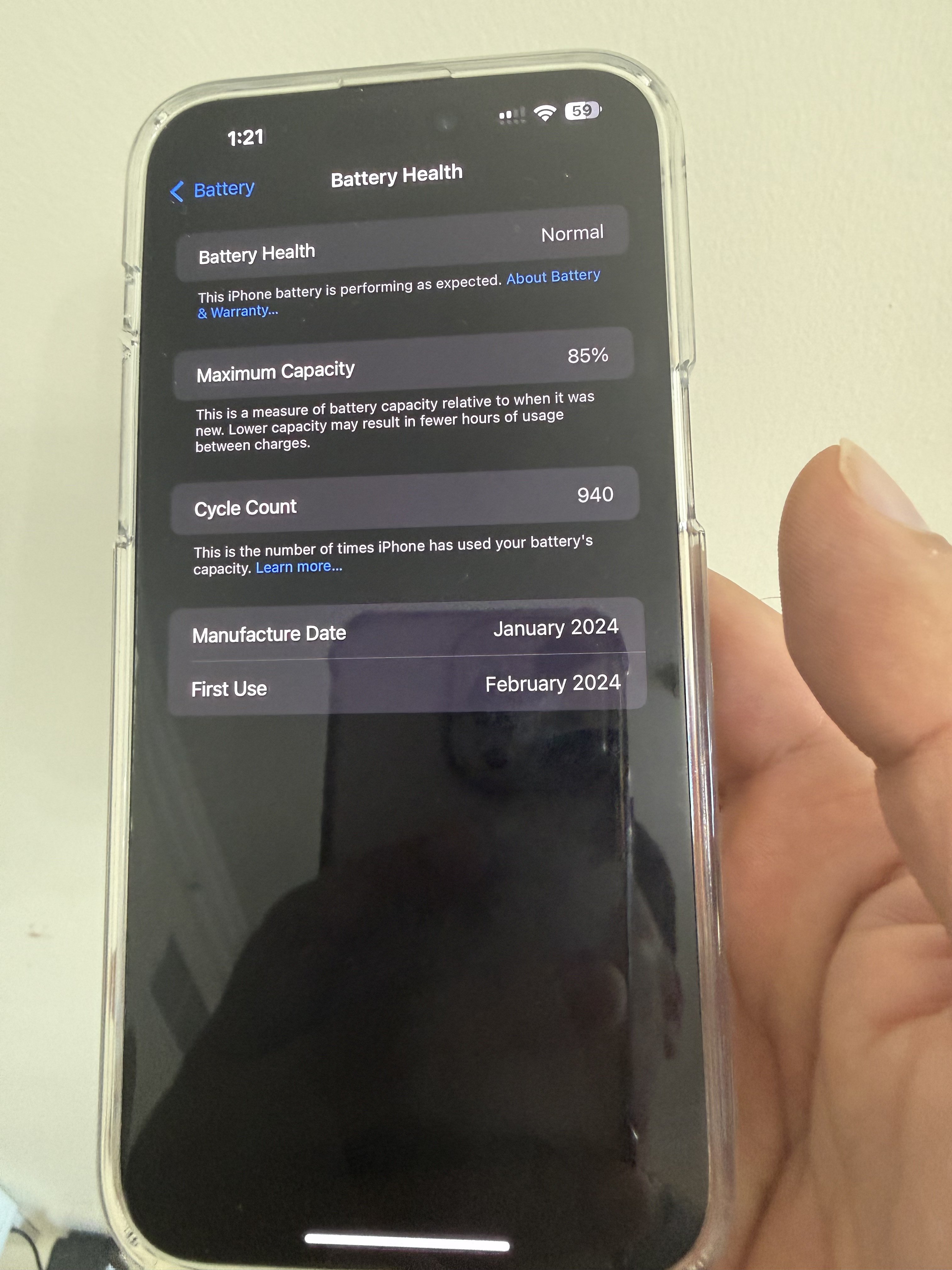 15 pro max/256gb/85% battery - with bare lifetime full protection  - Image 2
