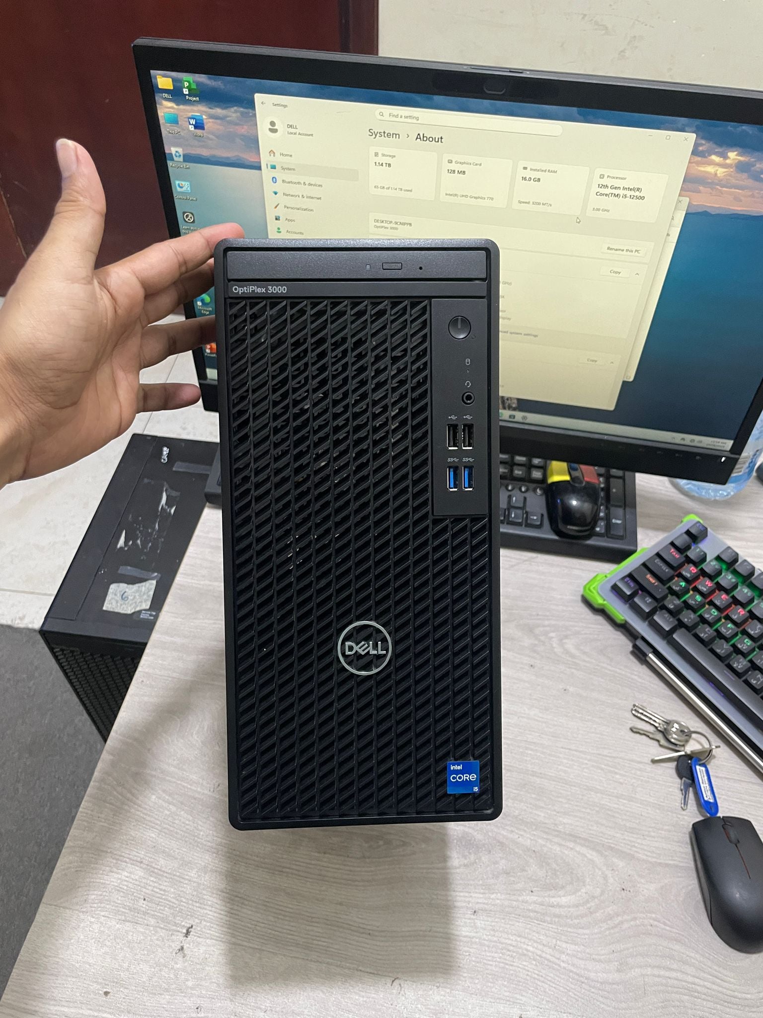 DELL OPT 3000 -i5-12th Gen-16GB RAM-256GB SSD-1TB HDD- DELL 23"inch Monitor(33176355) - Image 1