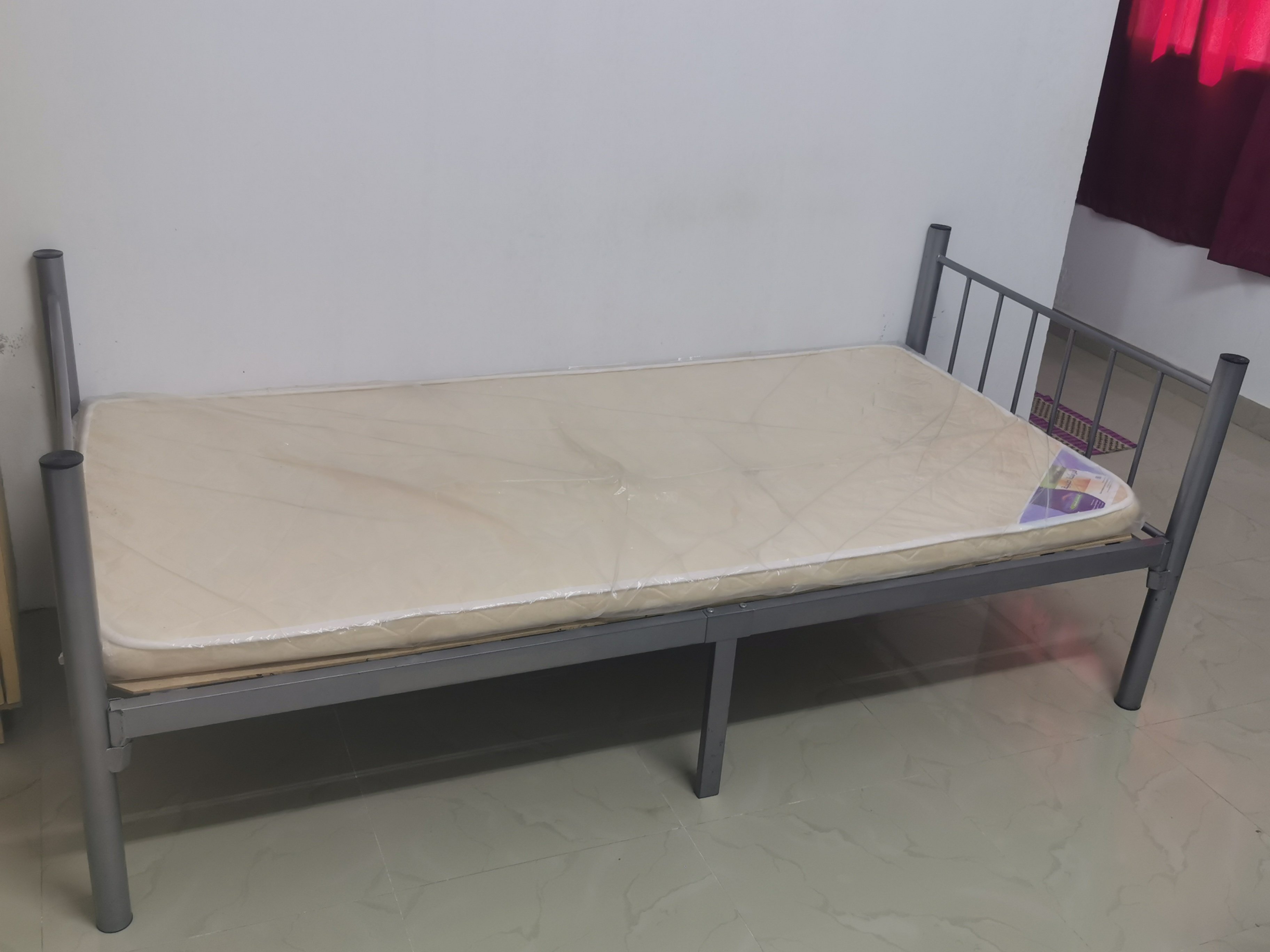 STEEL BED WITH PLYWOOD AND MATRESS - Image 3