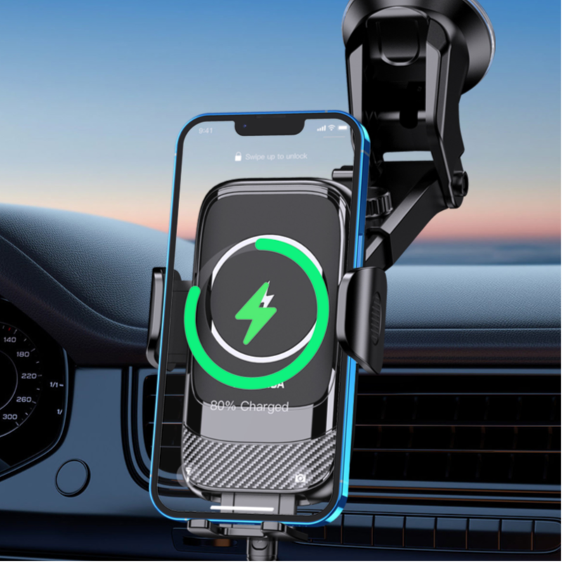 Kakusiga - Ksc-1183 Wireless Fast Charging 15w Car Holder (Center Console) Black - Image 2