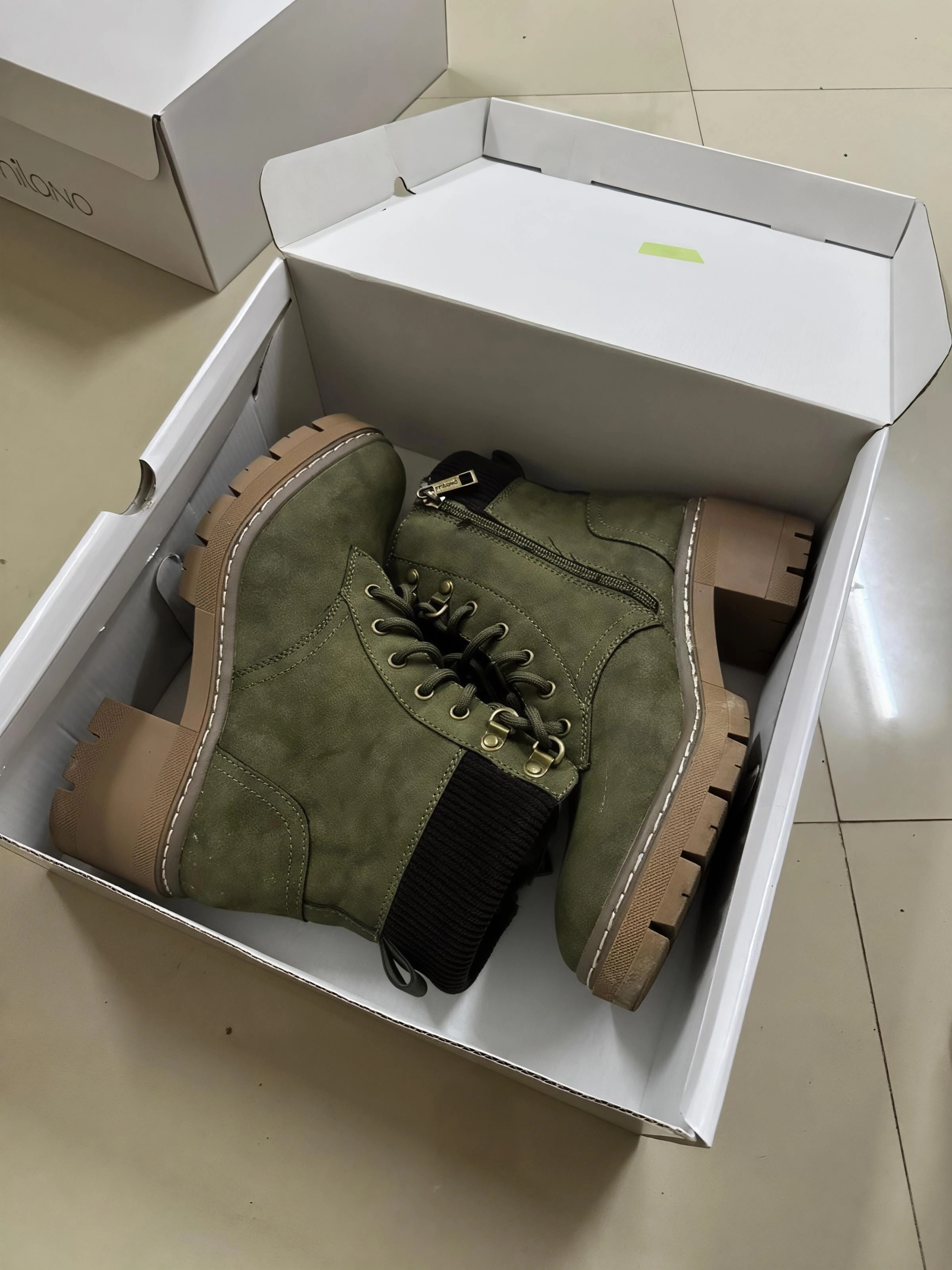 Milano Winter Boots – Size 38 (Khaki Green) - Image 2