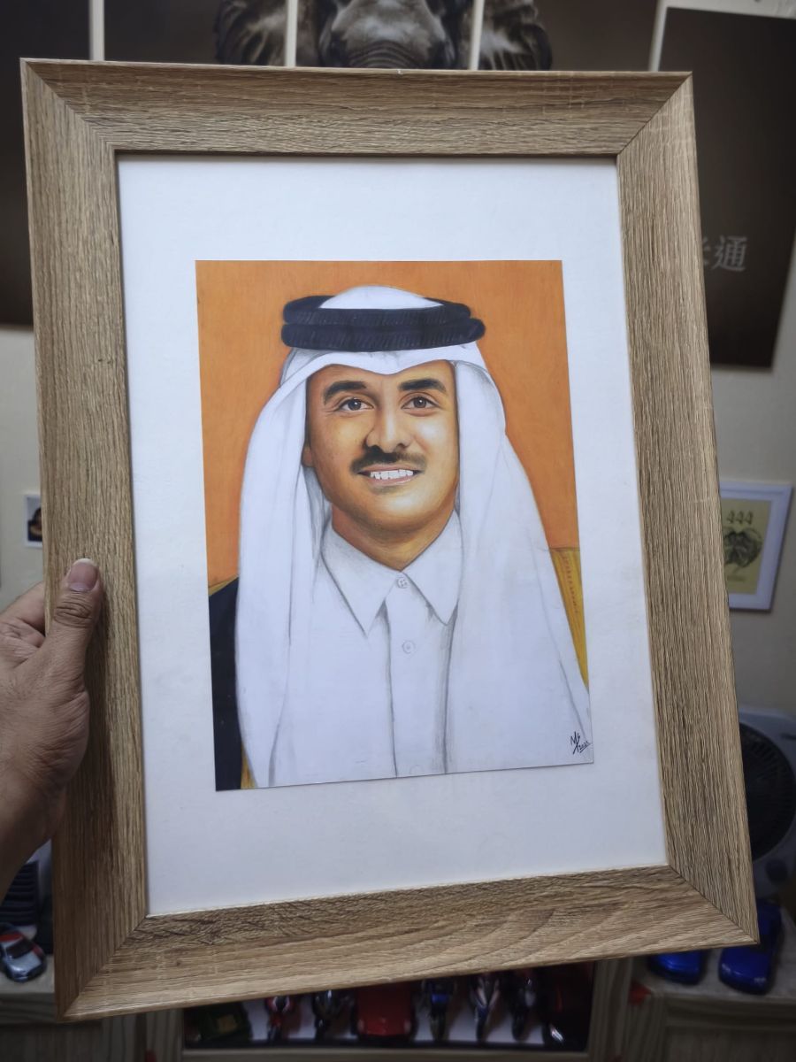 His Highness Sheikh Tamim bin Hamad Al Thani ( Emir of qatar) | Handcrafted Portrait Artwork - Image 3