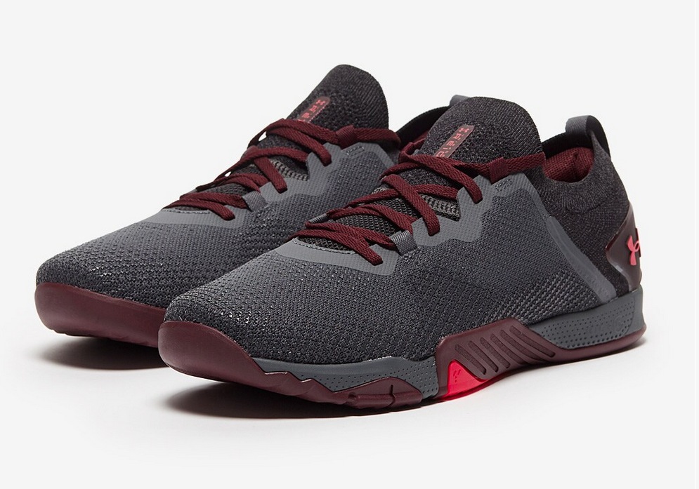 Under Armour Tribase Reign 3, Pitch Gray / venom Red (US 9) Excellent Condition - Image 1
