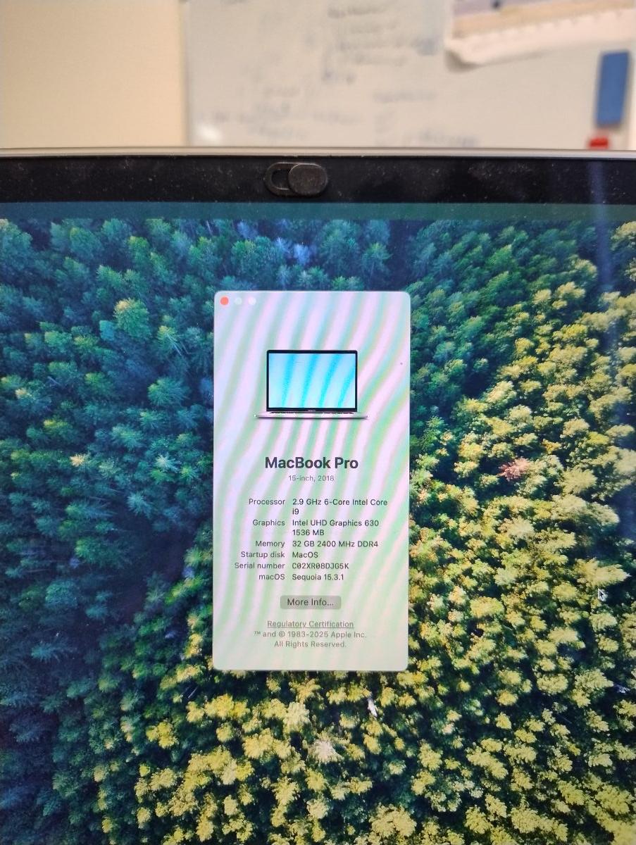 MacBook Pro 15.4 i9. 32GB Ram-1TB HDD - Image 3