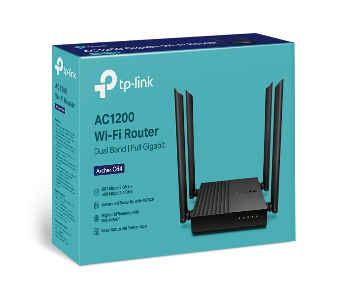TP-Link Archer C64 AC1200 Dual-Band Gigabit Wi-Fi Router - Image 3