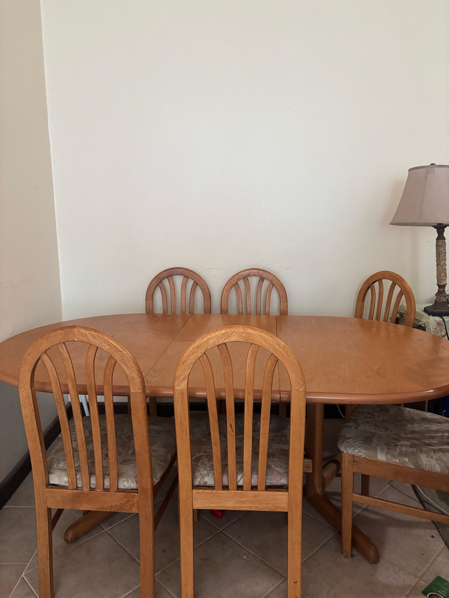 Wooden Table With 6 Chairs - Image 4