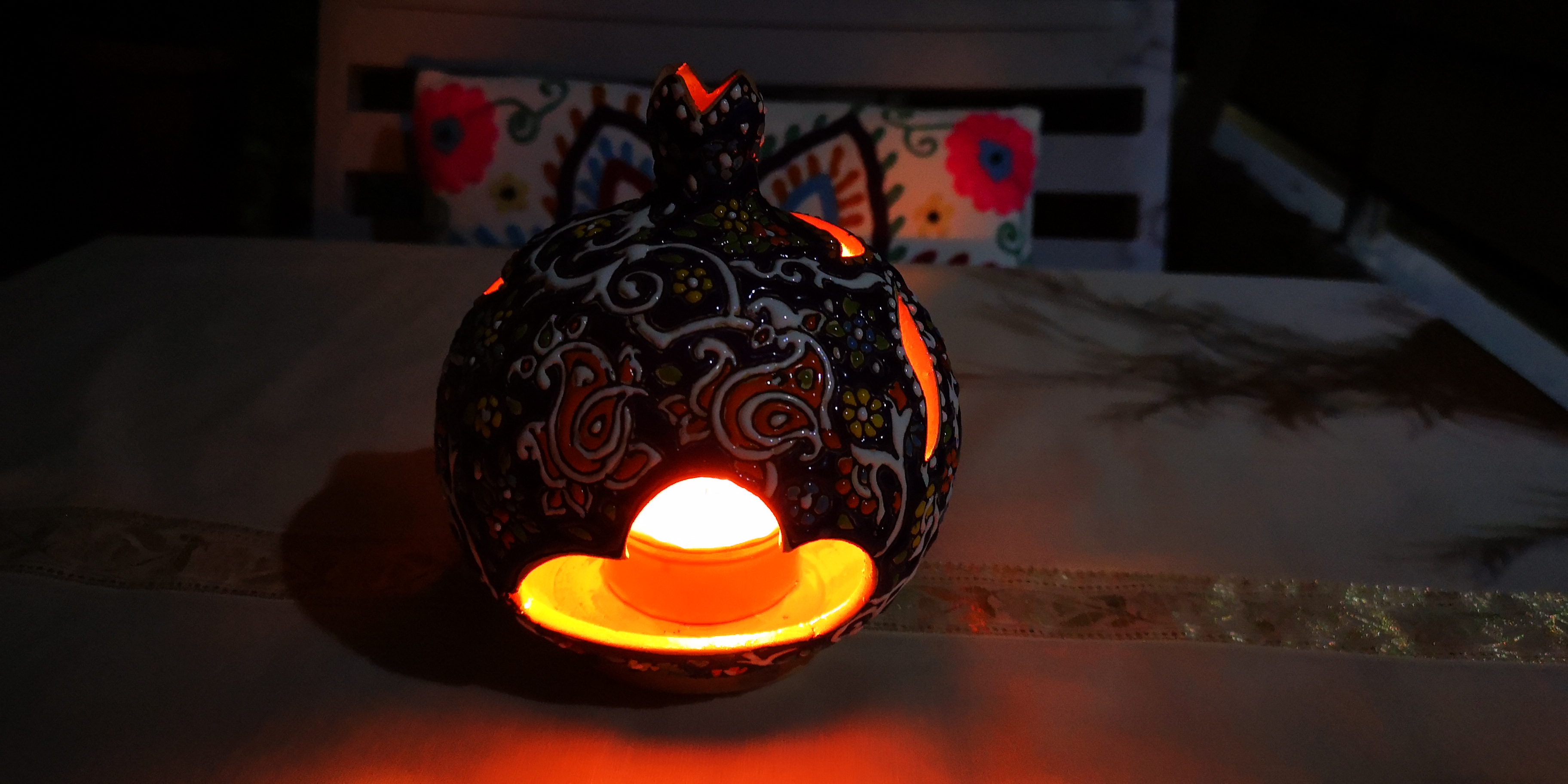 Candle support hand made painted - Image 2