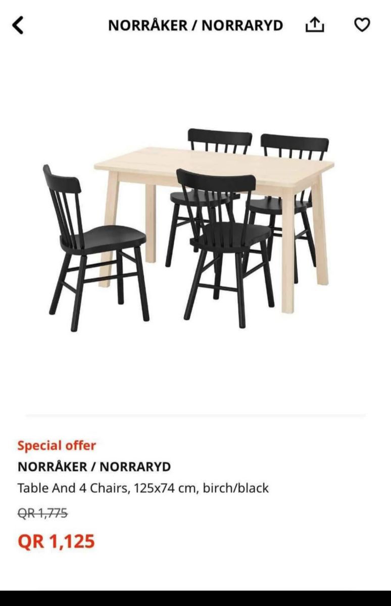 Dinning table with 4 chairs for sale - Image 3