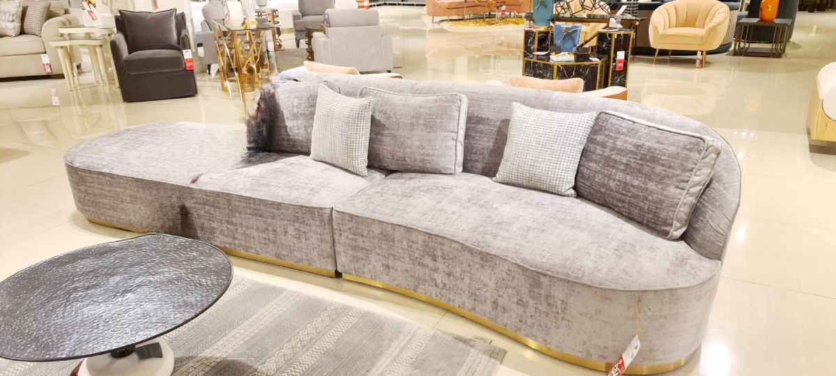 Modern Grey Sofa Set (5-6 seater) Majlis with 2x Club Chairs (1+1) - Image 4