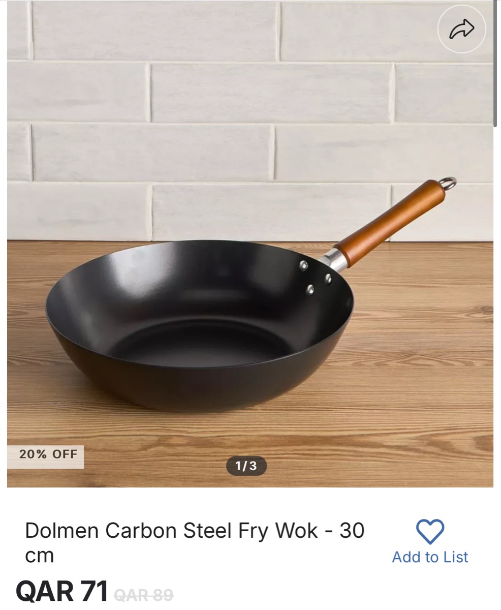 Carbon Steel Fry Wok 3.5ltr - Image 4