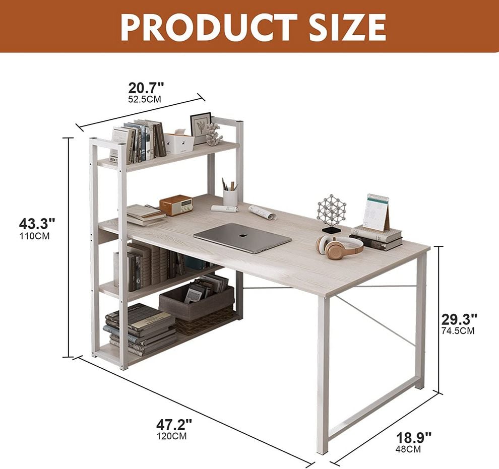 Computer Desk Table with Shelves - Image 2
