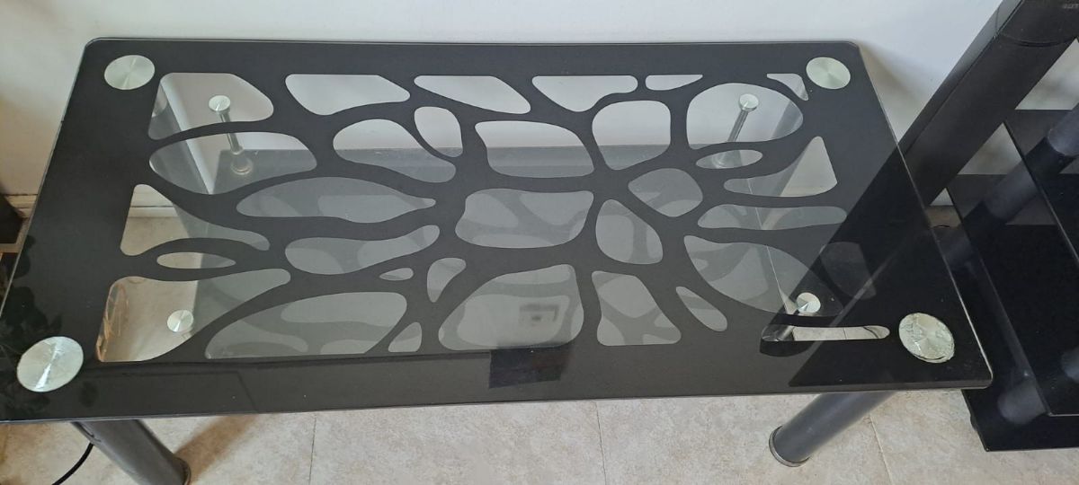 Glass table , with storage - Image 2