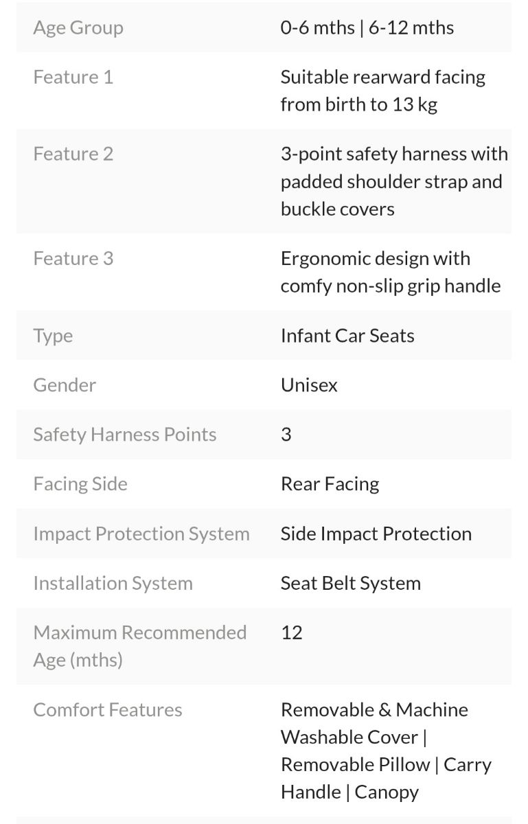 Infant / baby car seat / carry cot - Image 9
