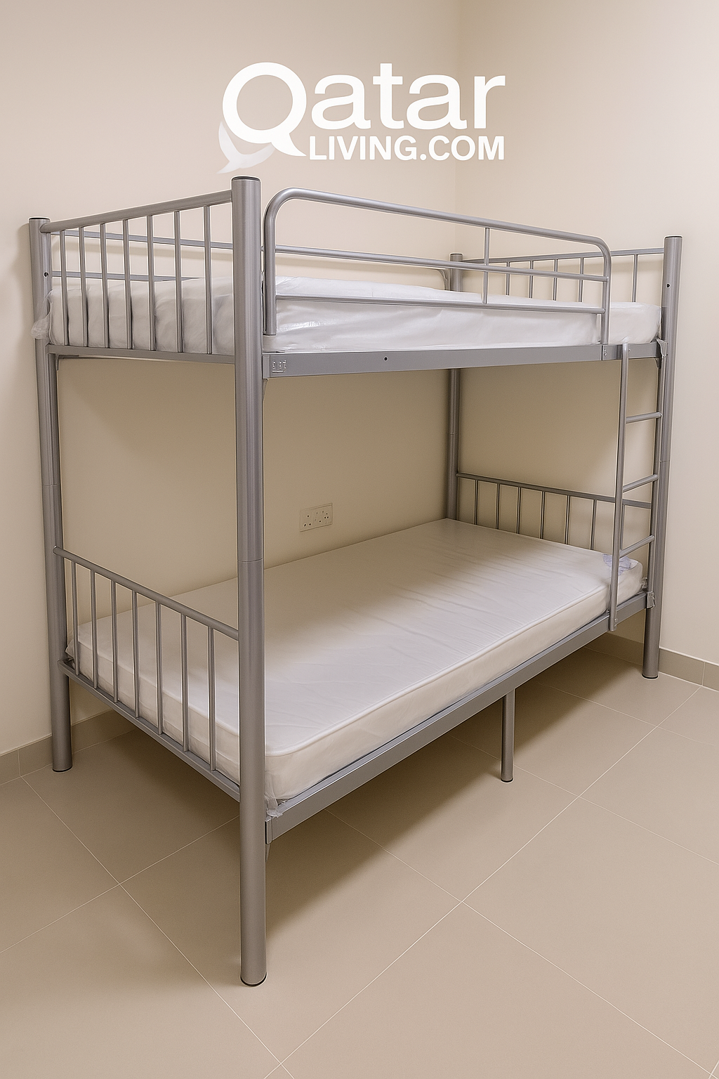 Heavy-Duty Steel Bunk Bed | سرير طابقين قوي ومتين - Image 1