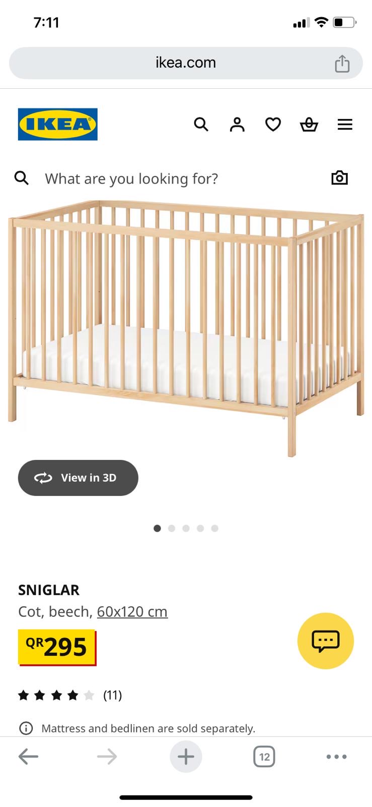 Ikea crib and mattress - Image 1
