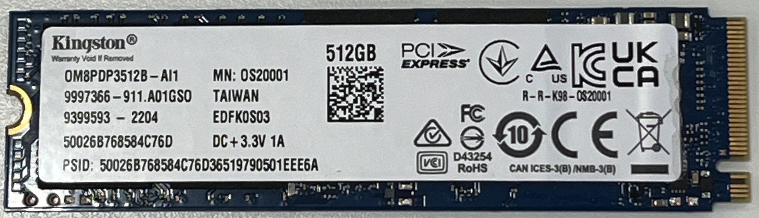 Kingston 512GB M.2 NVMe SSD - Image 1