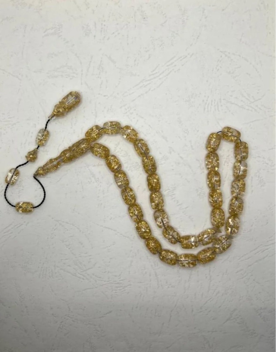 Gold and Amber Rosary مصباح فاتوران و ذهب - Image 2