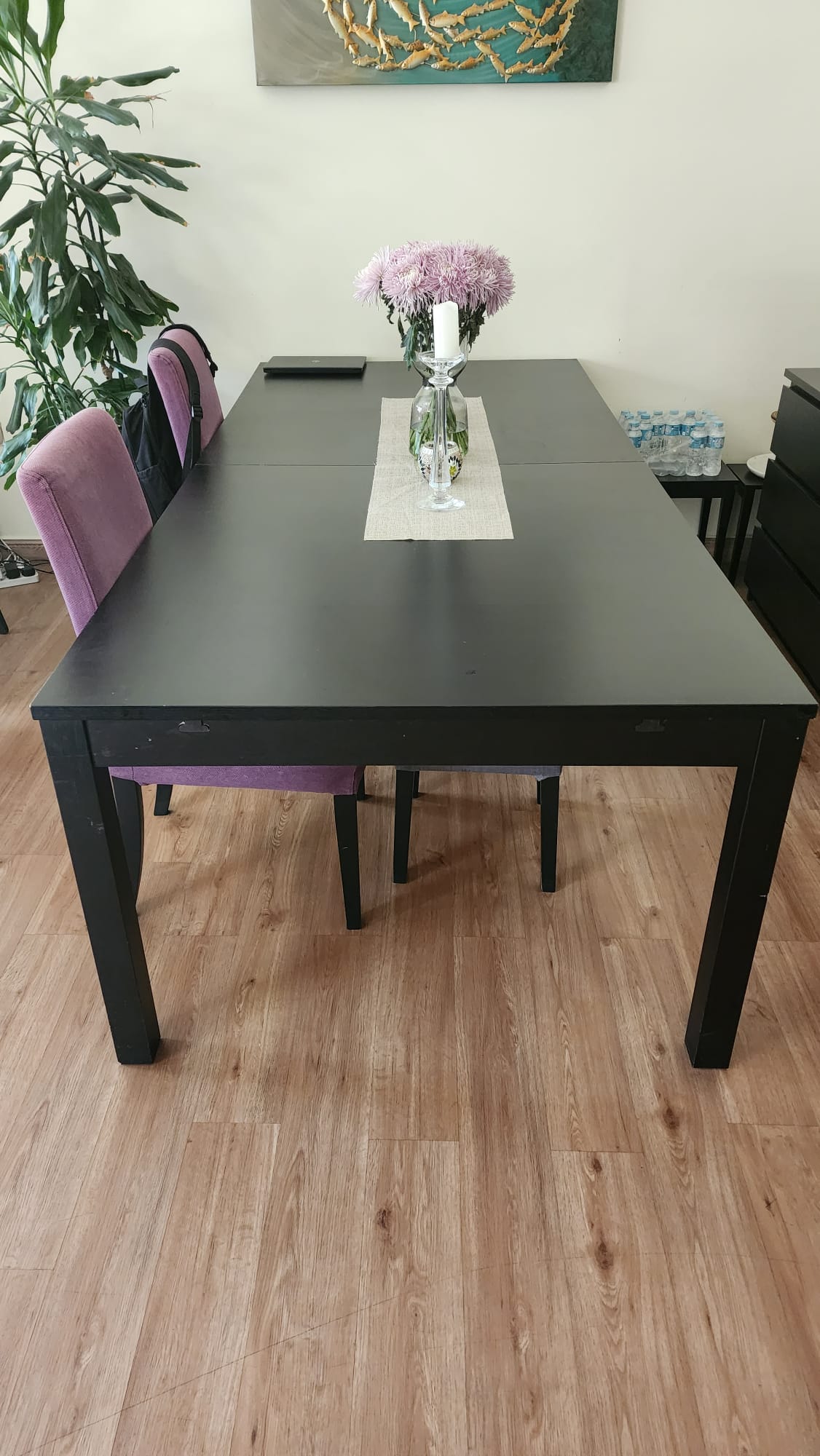 Massive Dining Table & 2 Chairs - Image 1