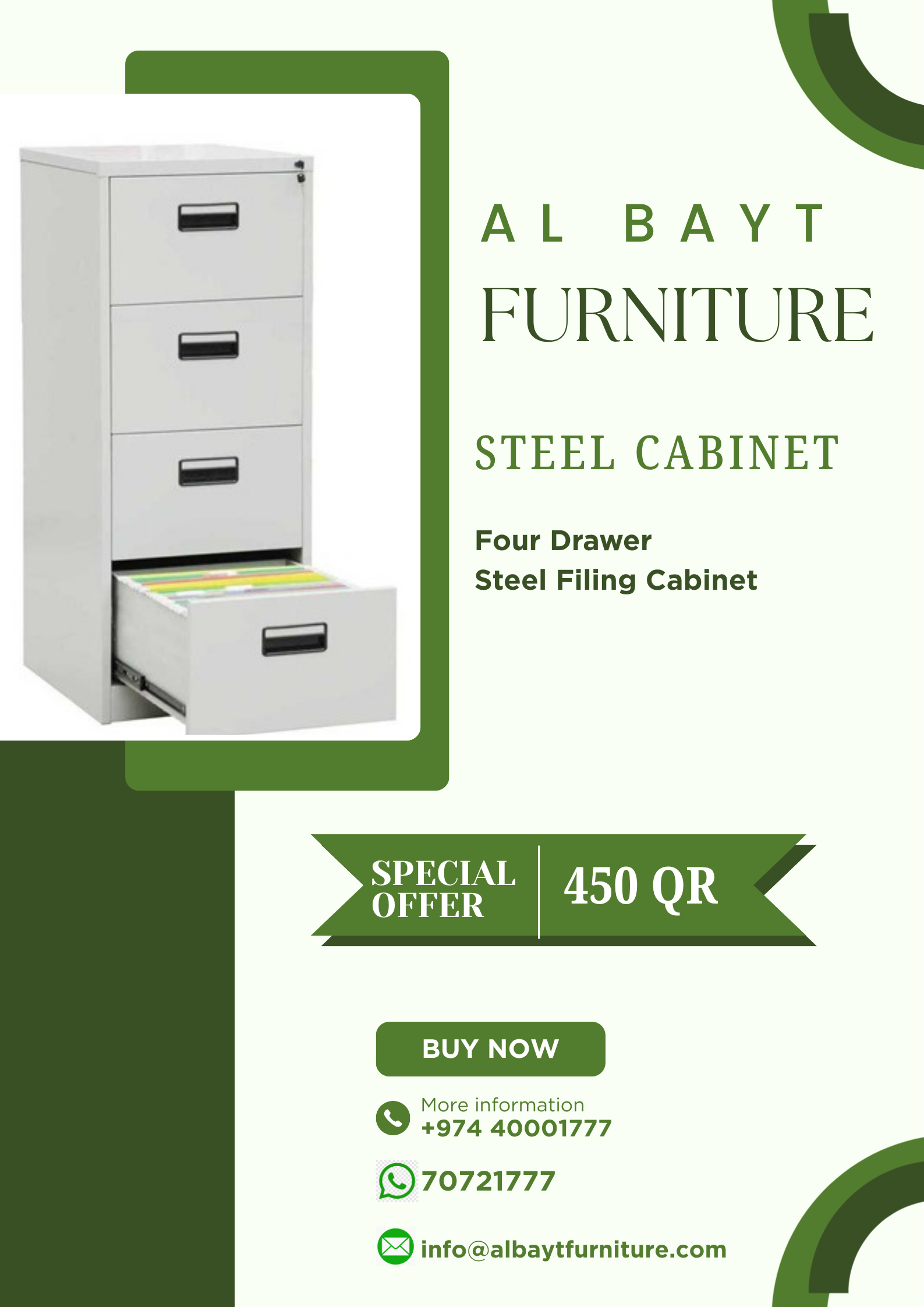 Steel Filing Cabinet - Image 1