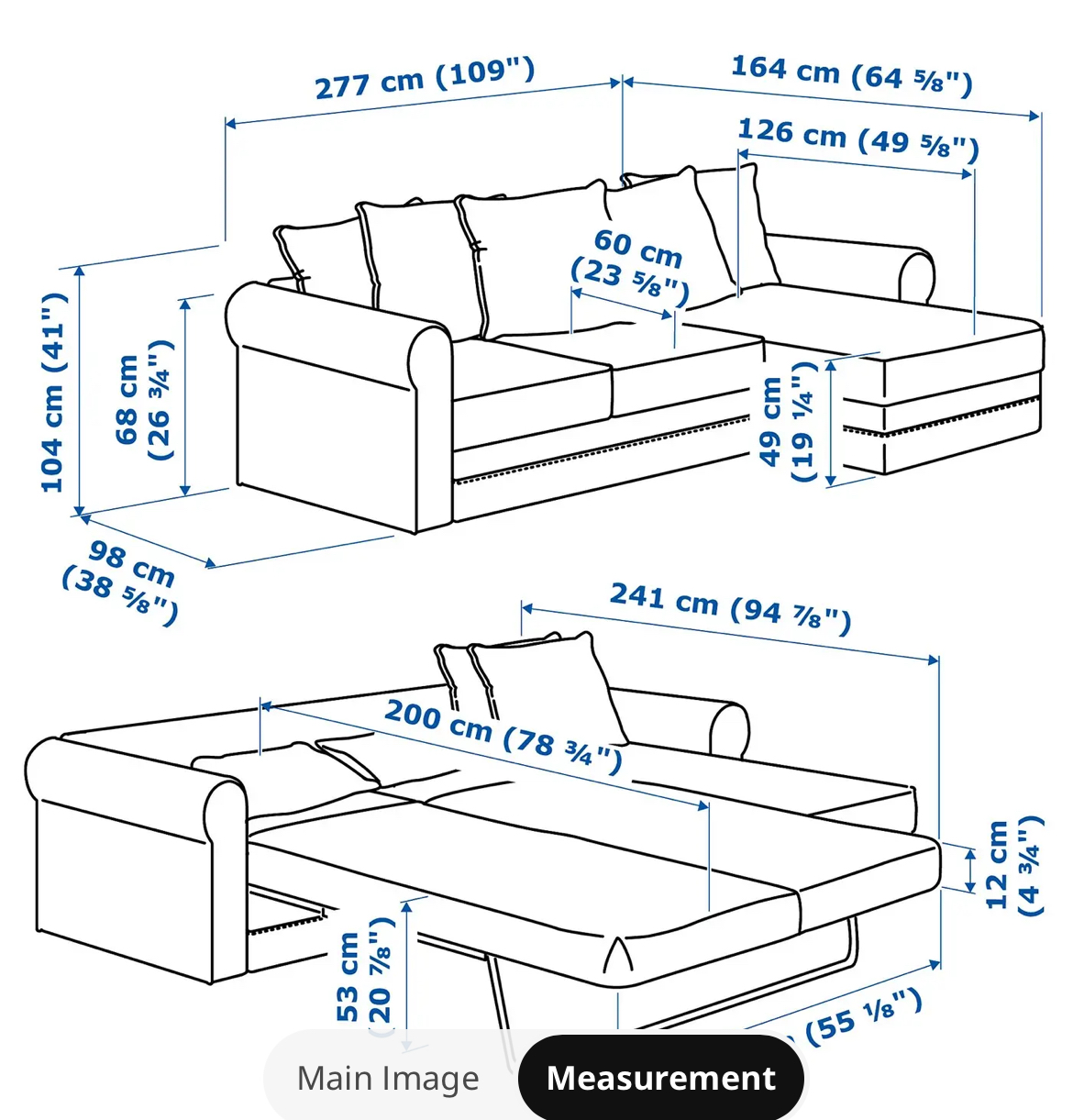 3seater sofa bed ikea grey - Image 6