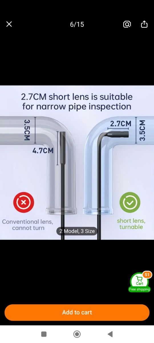 Industrial Endoscope, 8mm Digital Borescope Inspection Camera - Image 3