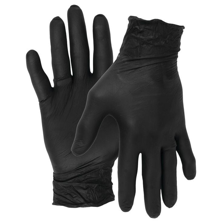 RealPack Disposable Black Vinyl Gloves - Image 2