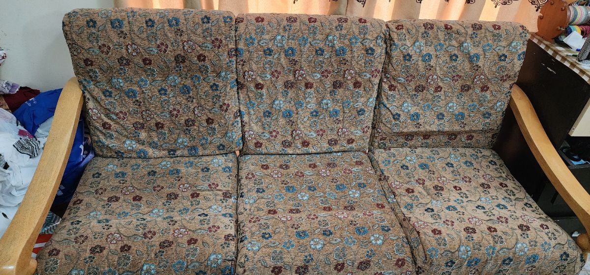 Solid Wooden 7 seat sofa set - Image 3