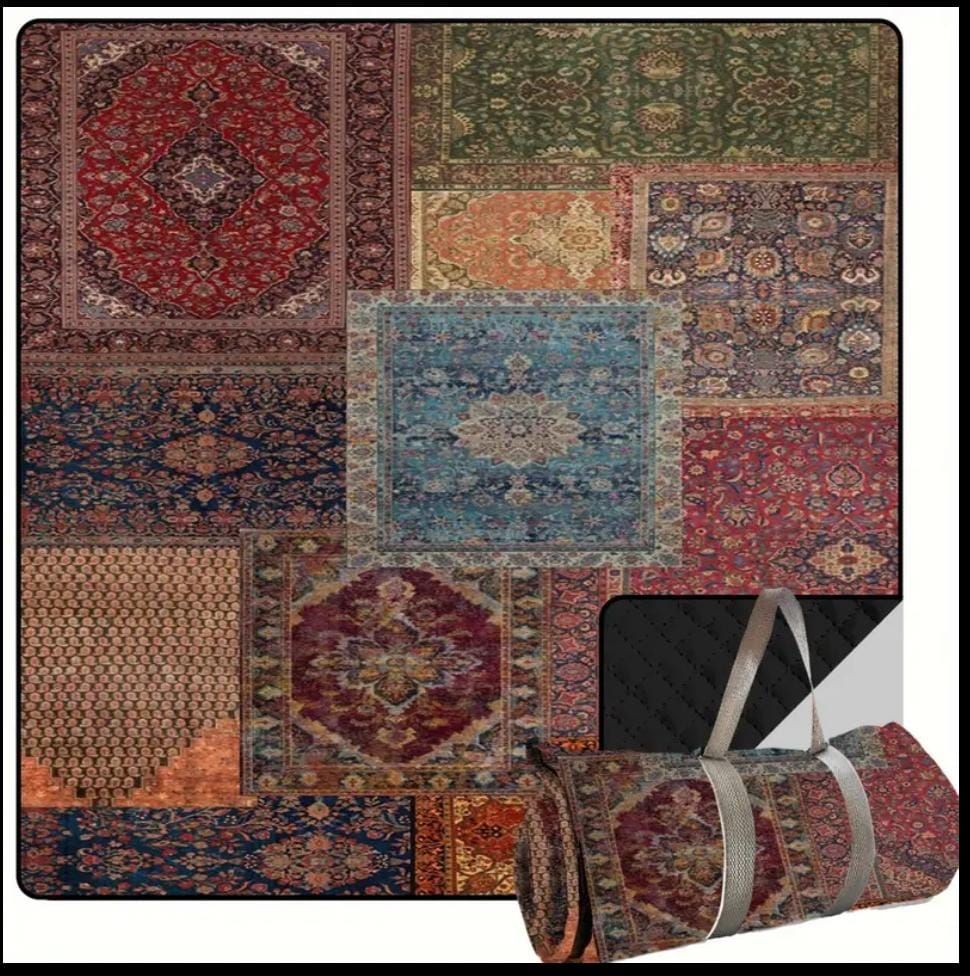 200x180 Beach Mat for Camping, Outdoor Picnic, Park Rug, Non-Stick Grass & Sand - Brand New - Image 4