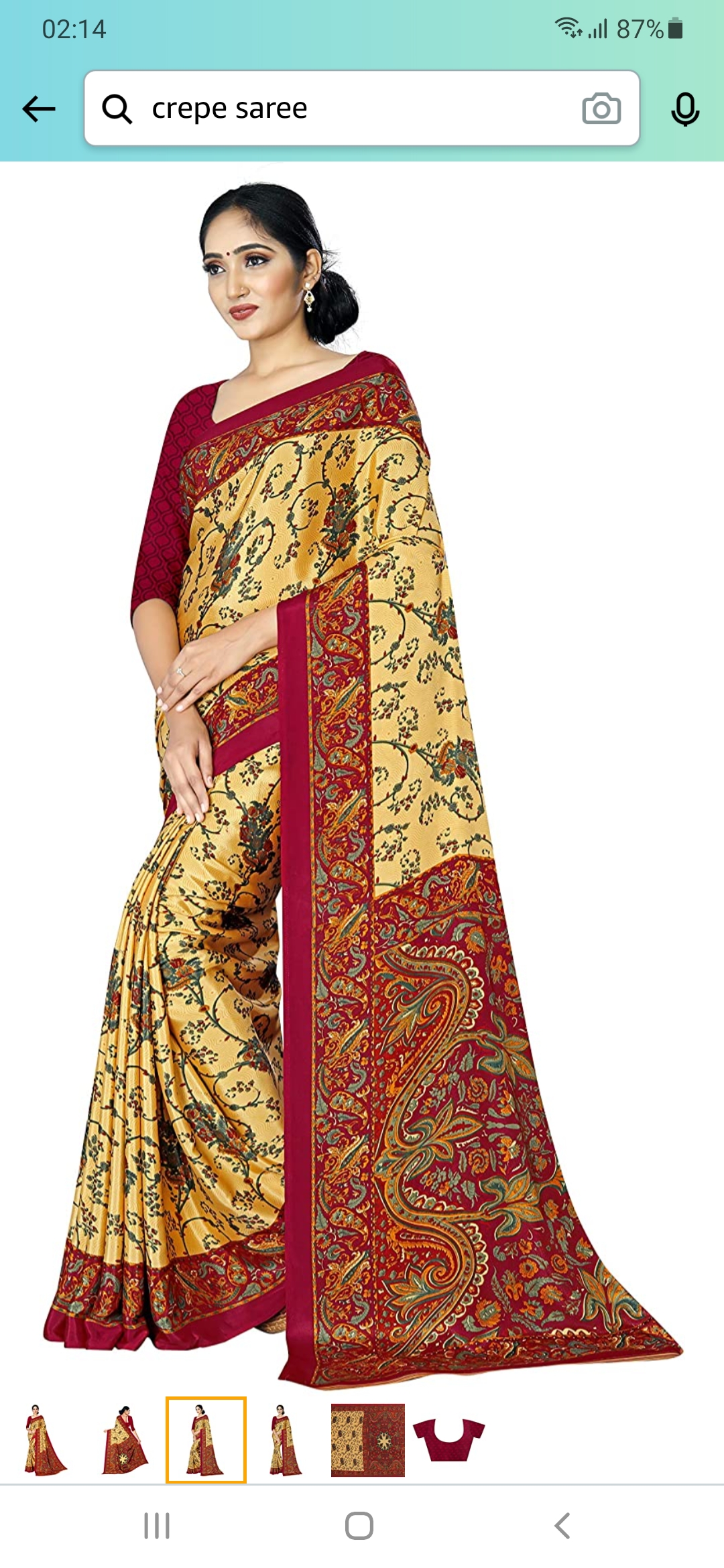 Beautiful Crepe Saree - Image 2