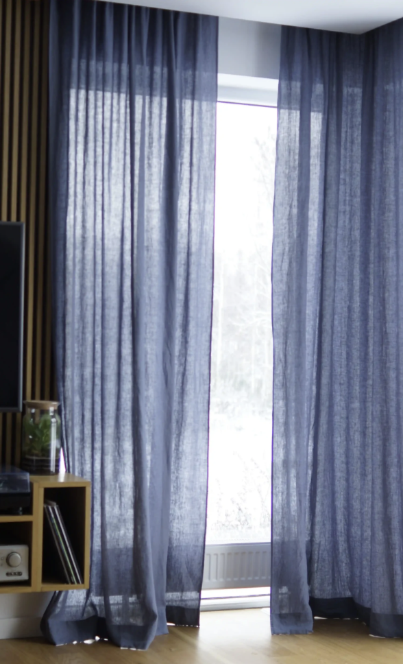 ZARA HOME Net Curtains & IKEA SANELA Velvet Blackout Curtains. Details on Photos - Image 5