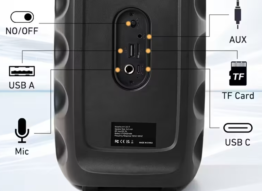 Wireless Speaker with Subwoofer And Wired Microphone - Image 2
