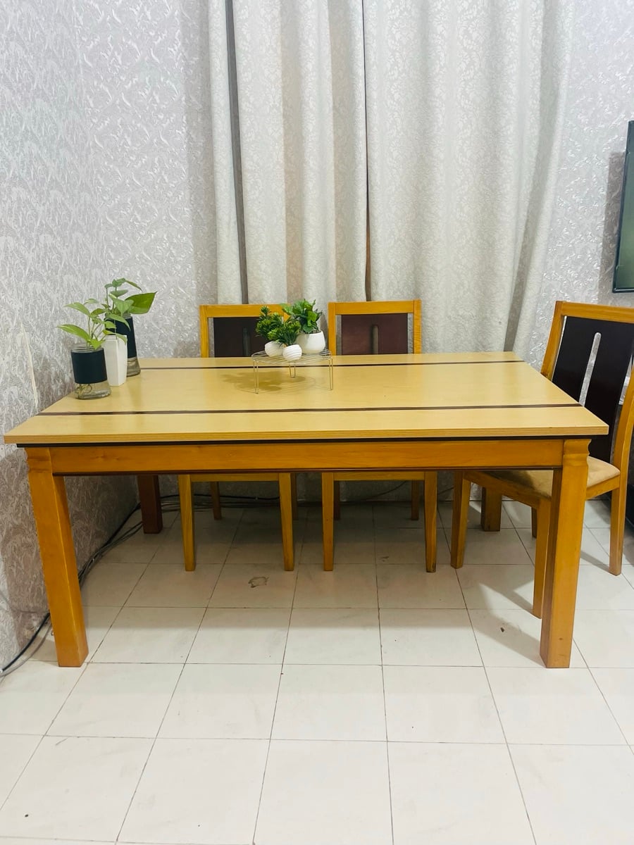 Wooden Dining Table with 4 chairs - Image 2