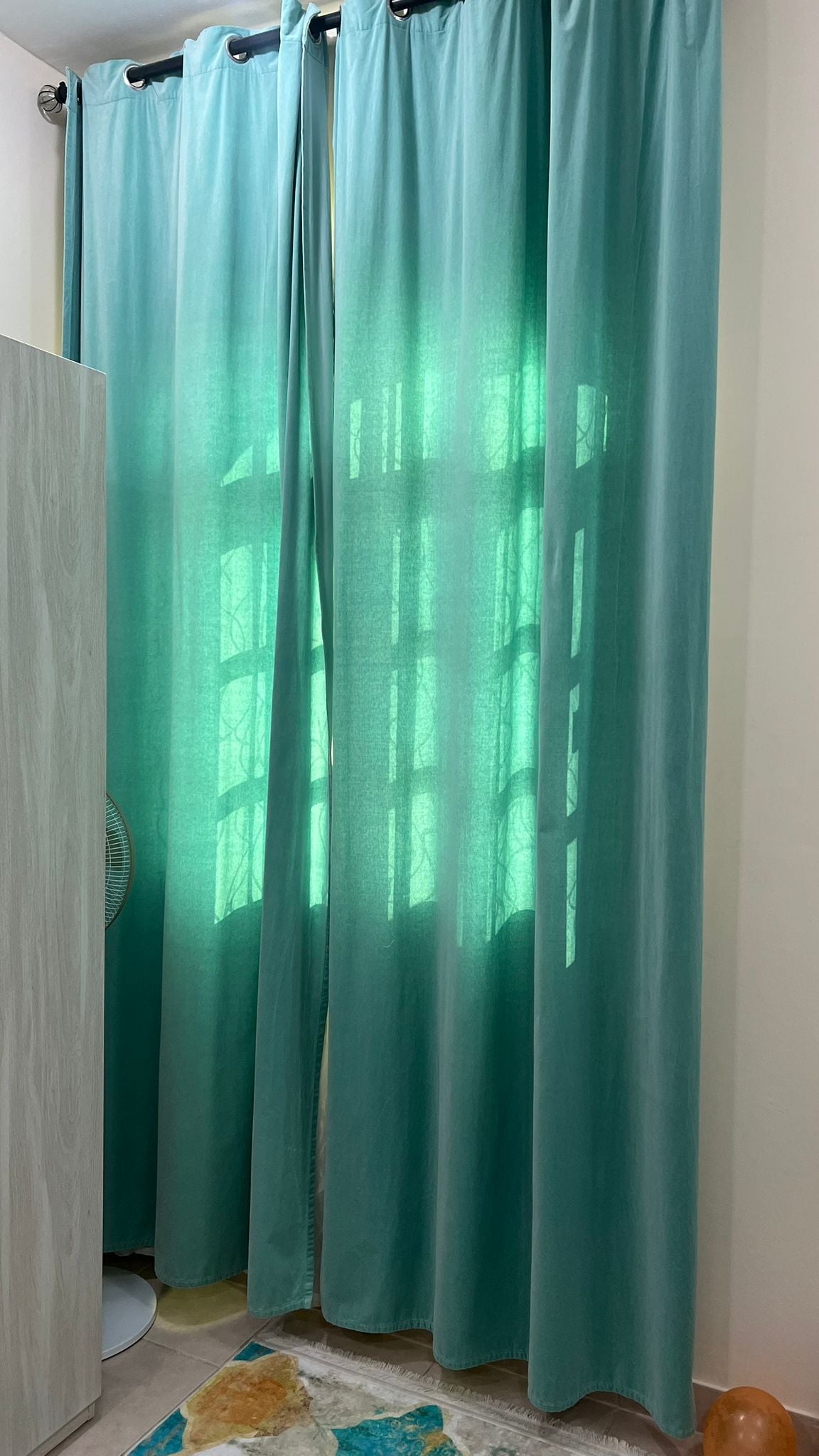 2 sets Turquoise color Curtain - Image 2
