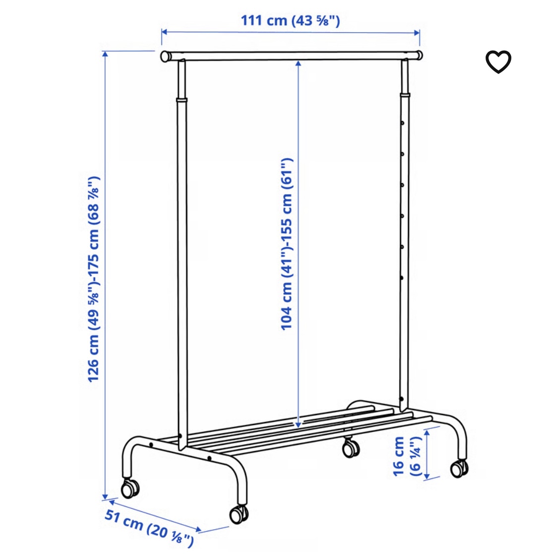 Clothes rack, white - Image 3