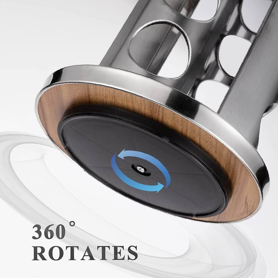 Stainless Steel Spice Rack - 20 Glass Jars High Quality 360 Rotating - Image 5