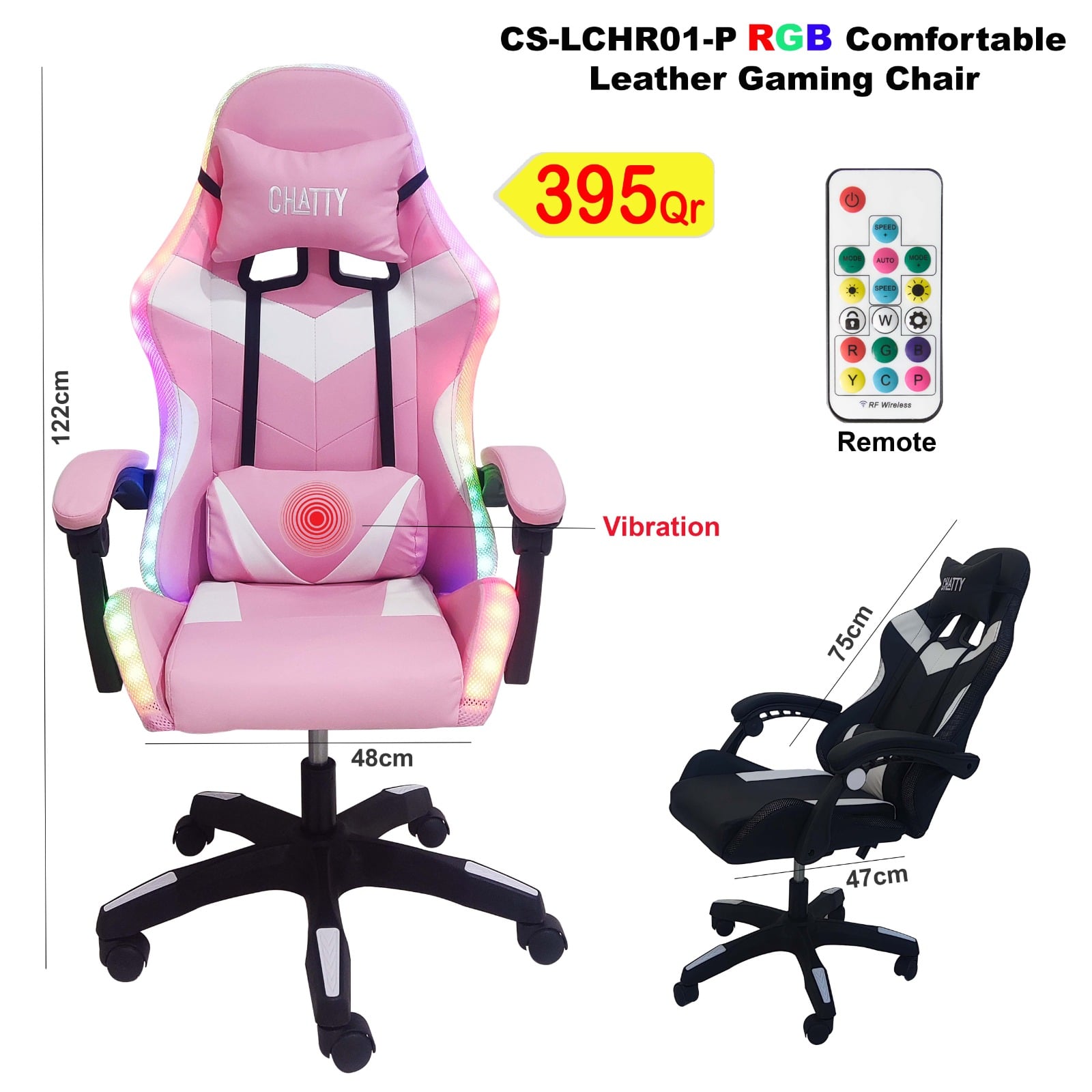 Ergonomic Game Chair , Height Adjustable Swivel Racing Gaming Massa - Image 3